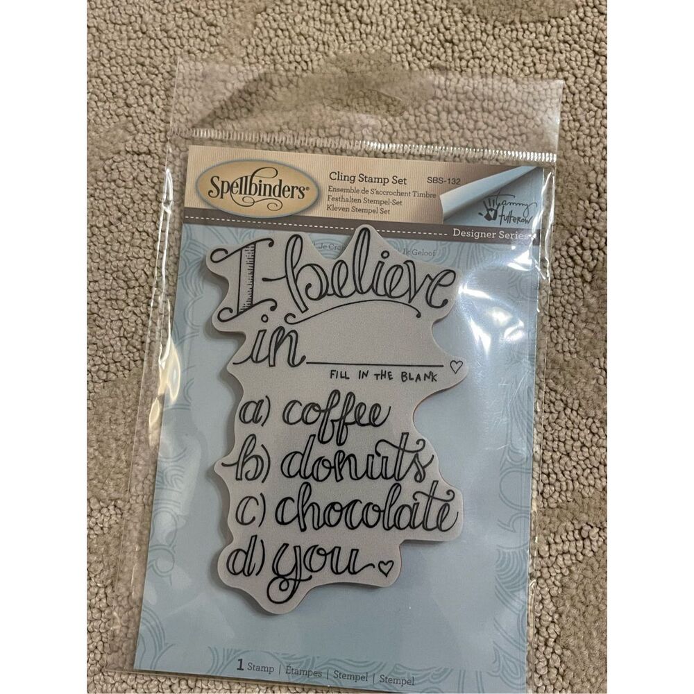 Spellbinders Designer Series SBS-132 Cling Stamp “I Believe In”